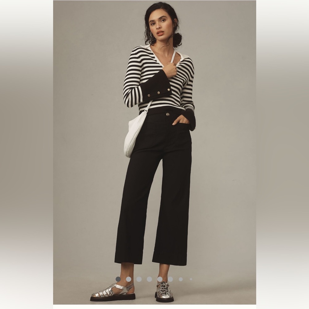 Maeve The Colette Cropped Wide Leg Pant-Black- NWT!!!